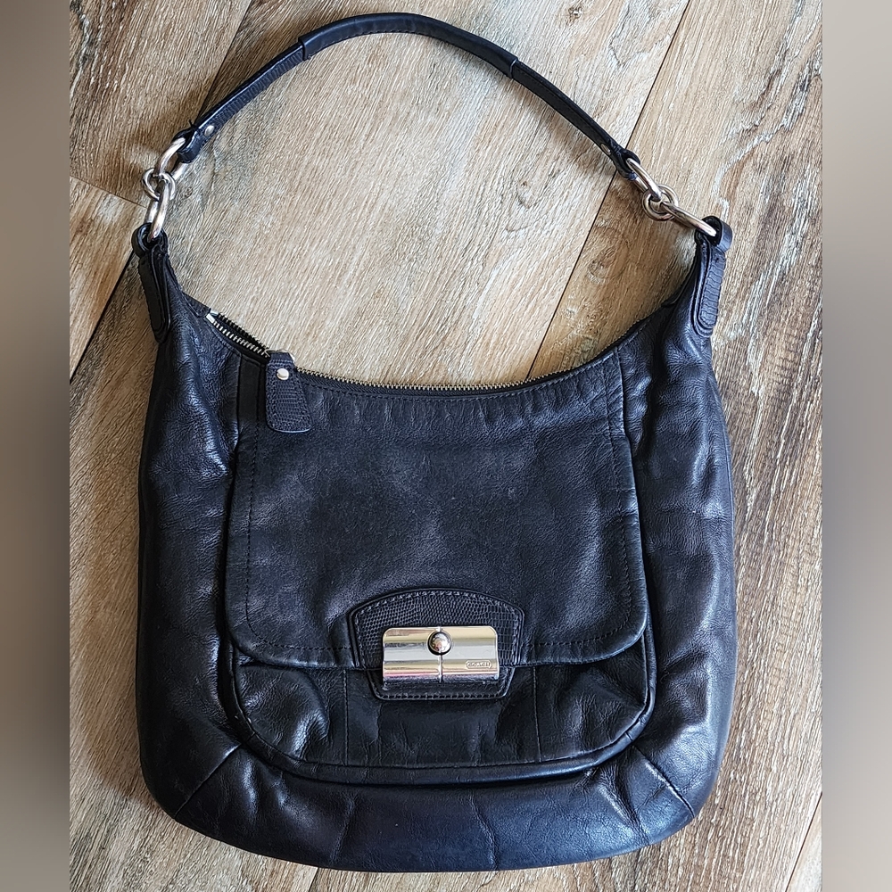 Coach Kristen Vintage Black Leather Hobo Bag